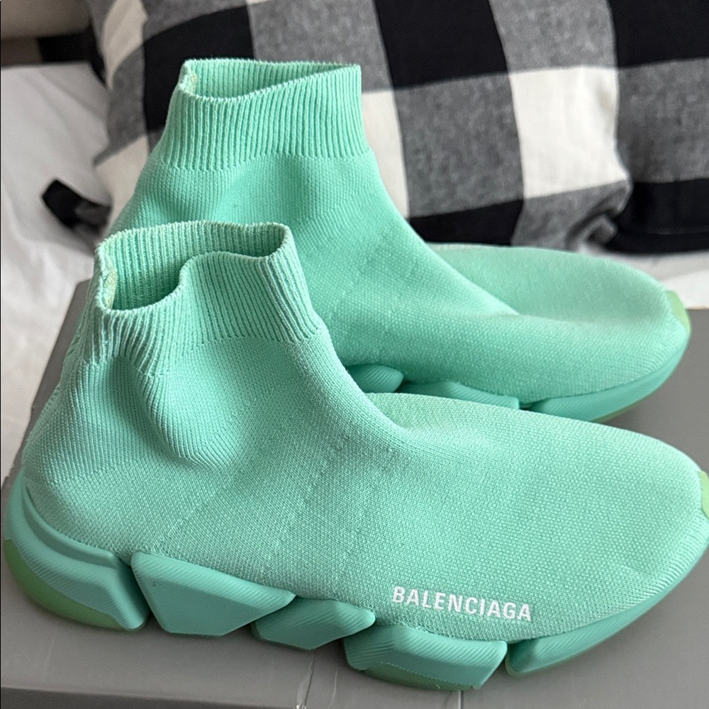 Balenciaga Light Green Sock Sneakers